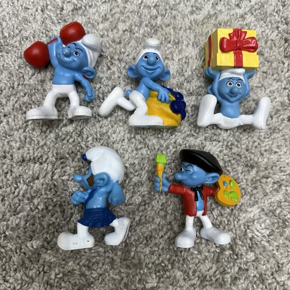 Payo Other - Smurf PVC Payo Figures lot x5 toy Smurf action figures